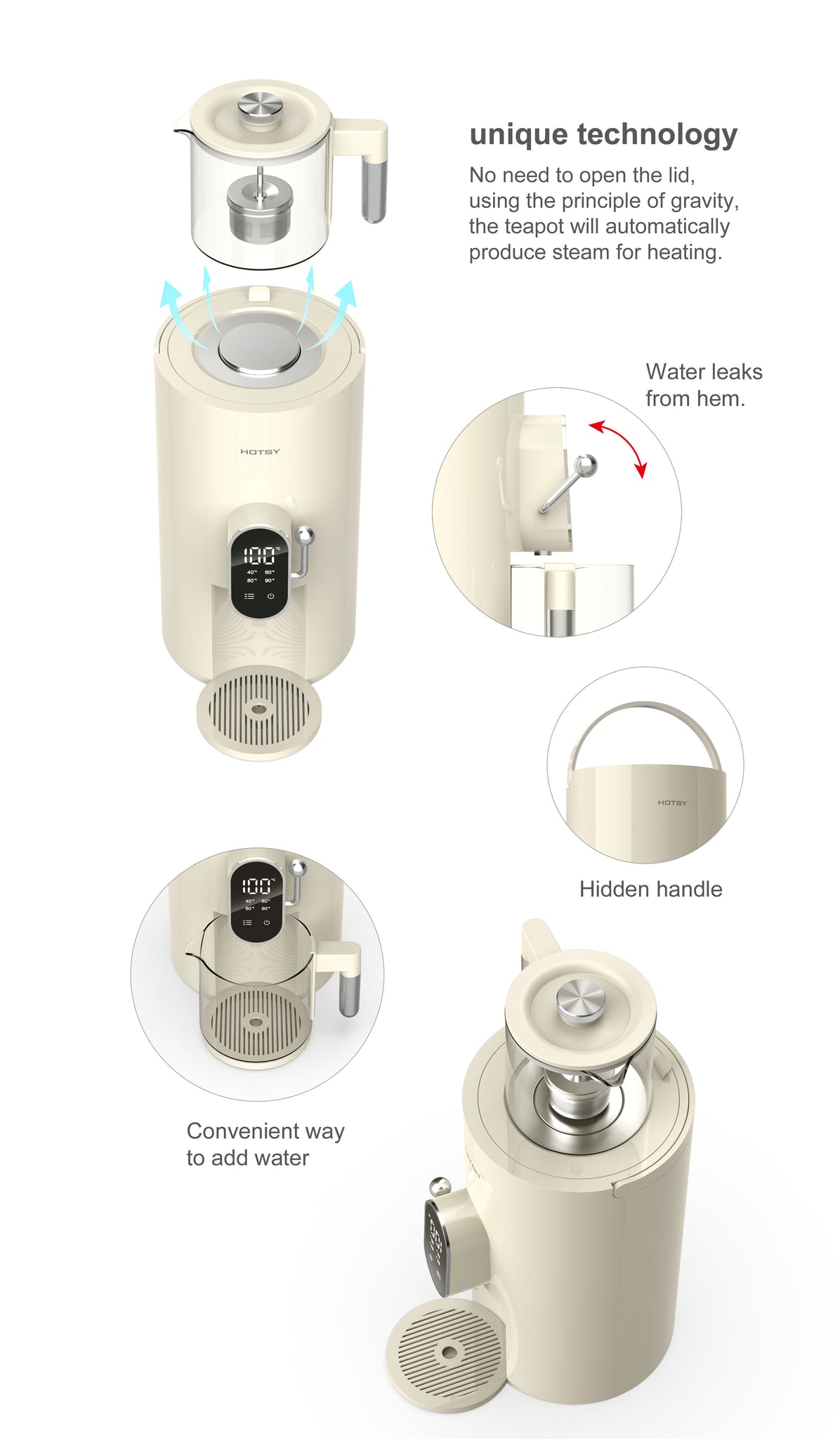 Hotsy T3C Turkish Samovar Tea Maker Electric Kettle